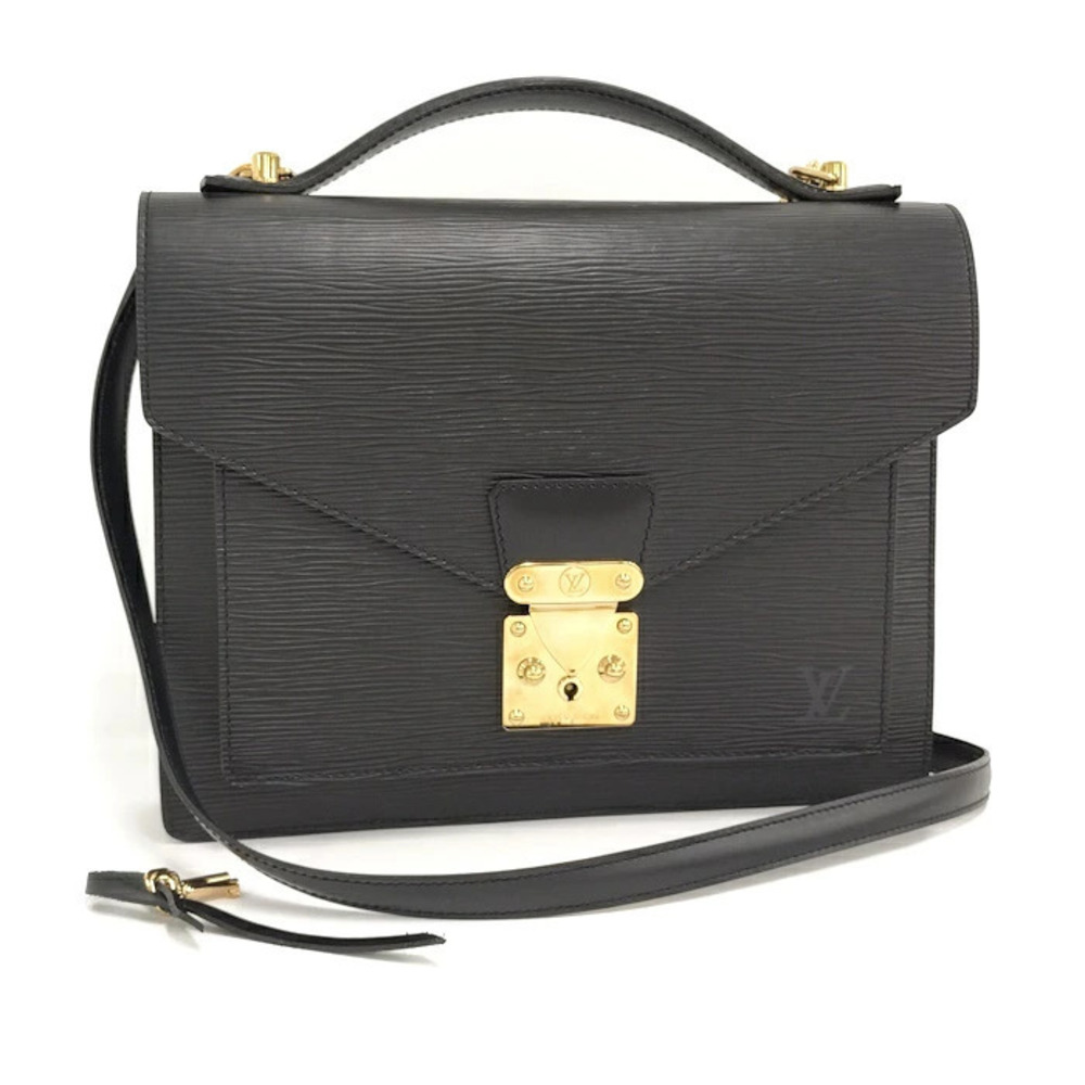 Louis Vuitton Monceau Handbag business bag Epi leather Noir Black
